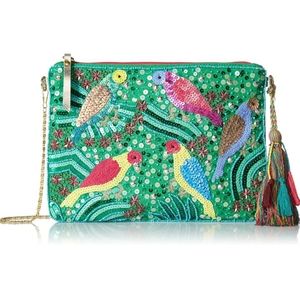 Betsey Johnson Poolside Clutch unique birds sequin